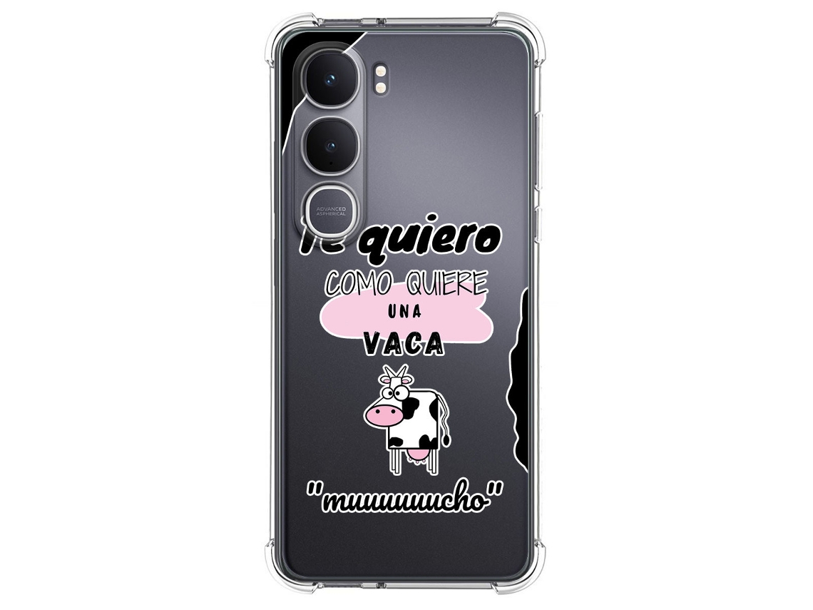 Capa Tumundosmartphone De Silicone À Prova De Choque Para Vivo Y31 5g / Y21d Com Estampa De Vaca Em Desenho Animado
