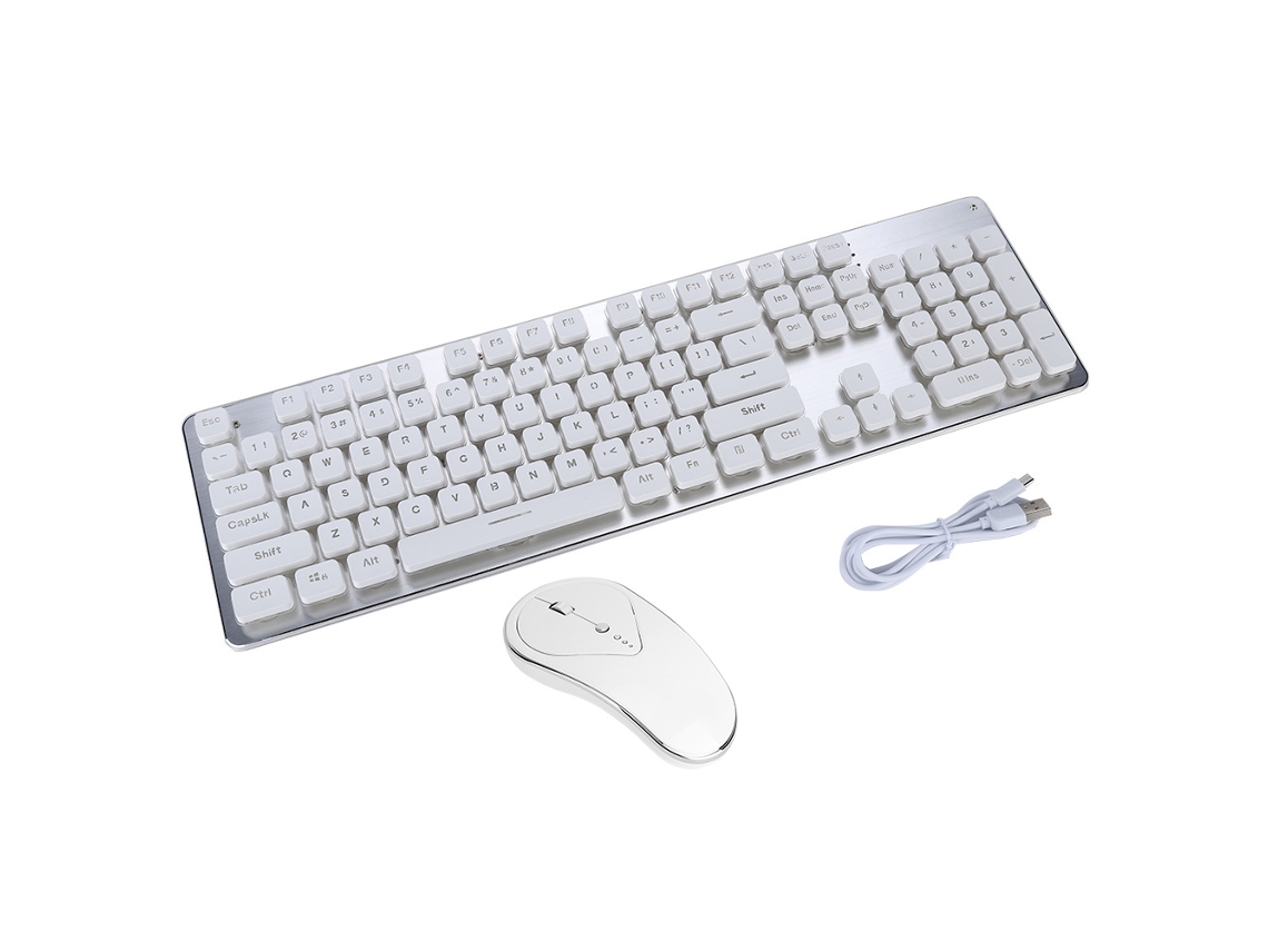 Kit Teclado e Mouse Gaming sem fio LAXISCREED recarregável com luz de fundo