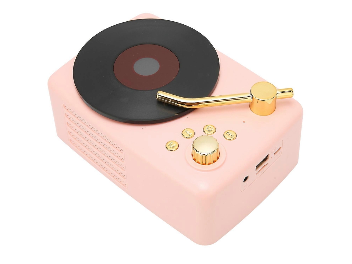 Alto Falante Bluetooth Estéreo Com Carregamento Usb, Design Retrô, Toca Discos, Mini Alto Falante Sem Fio Portátil Para Casa Yunzii