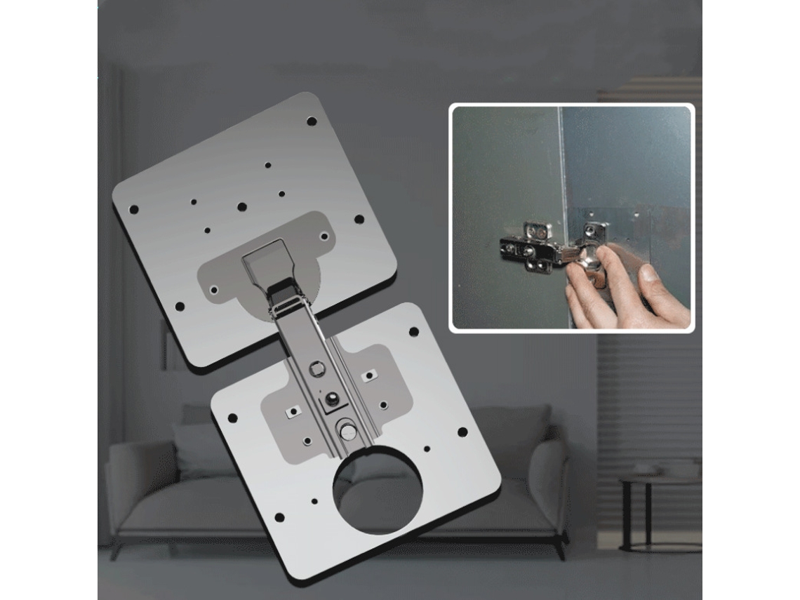 Kit Com 3 Placas De Reparo Para Dobradiças De Armários, Móveis E Gavetas