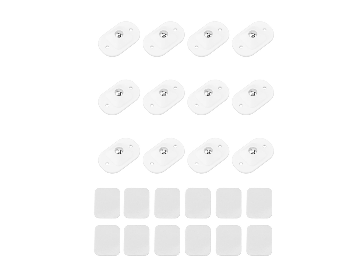 12 Rodas Caster Autoadesivas Mini Rotativas Aço Inox Brancas