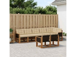 Vidaxl Conjunto De Sofás Para Exterior 8 Pcs Natural E Bege