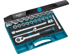 Conjunto de soquetes HAZET 900: quadrado oco 1/2 polegada 12 perfil de unidade hexagonal externo de 5 mm 10 - 32 Número de ferramentas: 25