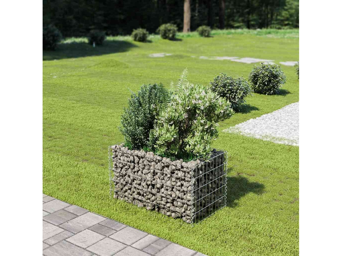 Vidaxl Canteiro Elevado/cesto Gabião 90x50x50 Cm Aço Galvanizado