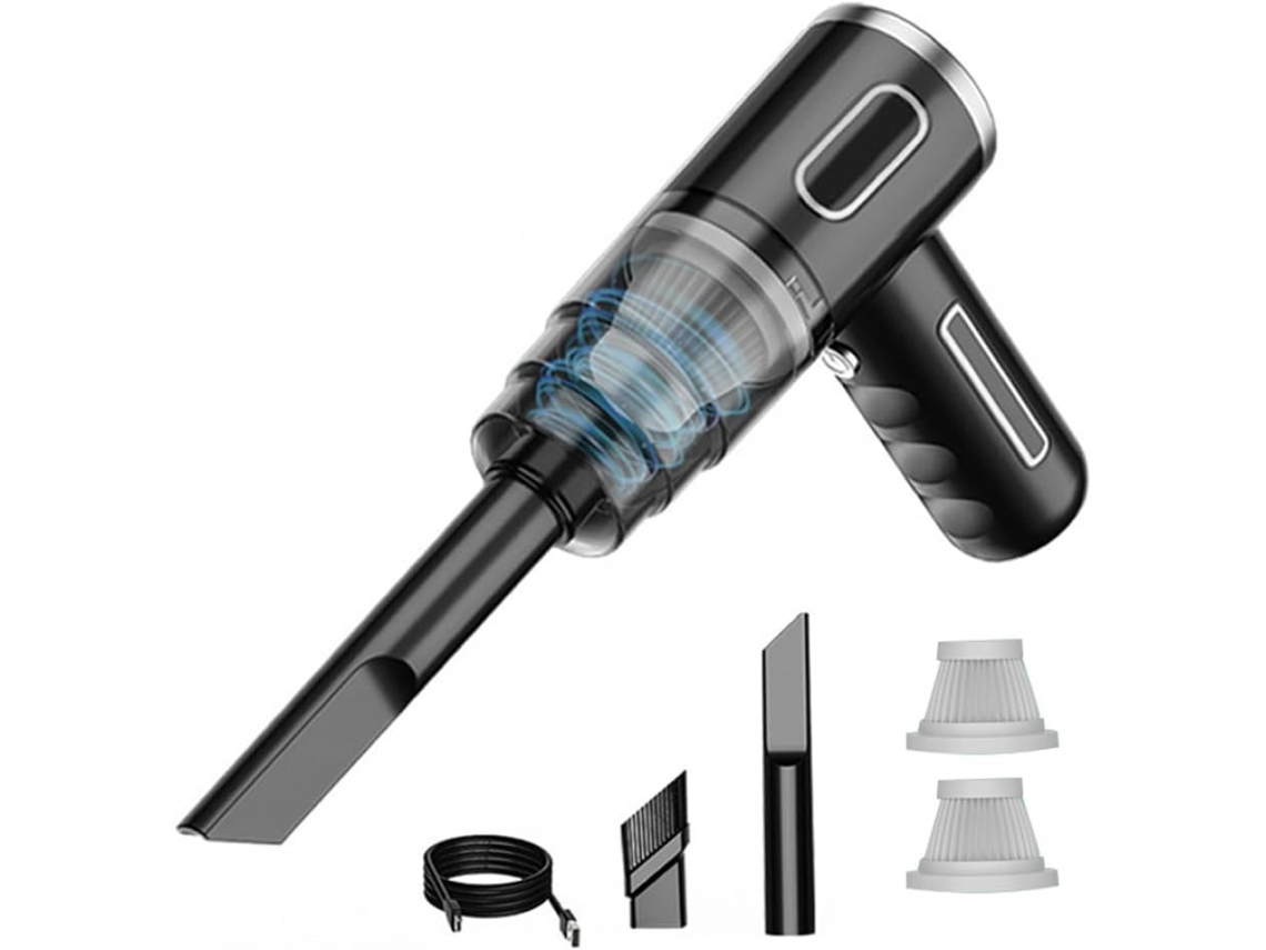 Aspirador De Pó Automotivo Potente 29000pa Para Sólidos E Úmidos, Sem Fio, Com Forte Sucção, Da Yaying Shop Brilvibera (29000pa Preto)