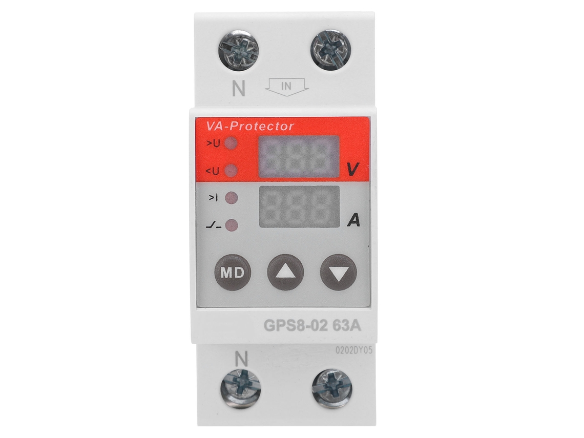 Protetor de tensão e corrente com reinicialização automática e GPS digital 8 02 u para controle de energia.