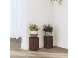 Vidaxl Suportes P/ Plantas 2 Pcs 10x10x18 Cm Derivados Madeira