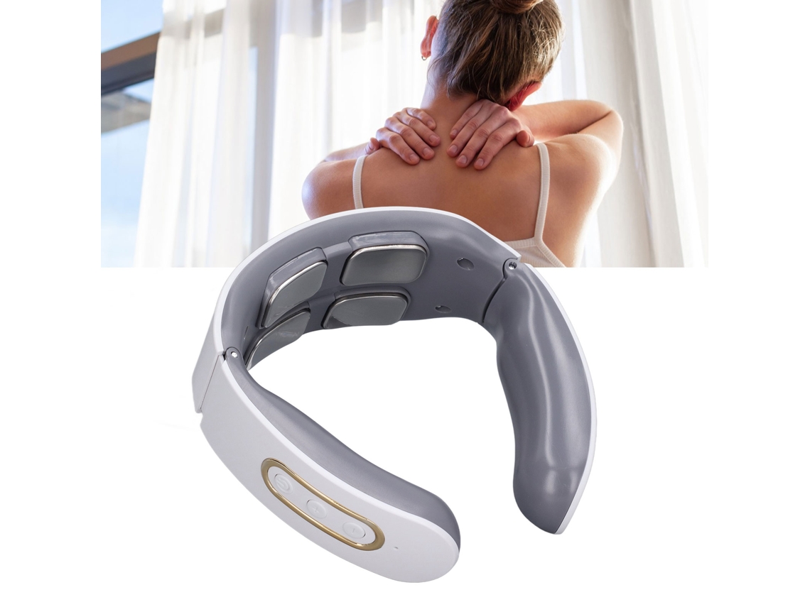 Massageador Eltrico Tens Para Pescoo Com 4 Cabeas, 6 Posies, 9 Botes, Compresso Trmica, Acupuntura E Massagem Linftica. C-tuotuo