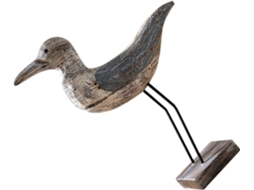 Figura de gaviota de madera tallada a mano, decoración rústica para jardín y espacios interiores.