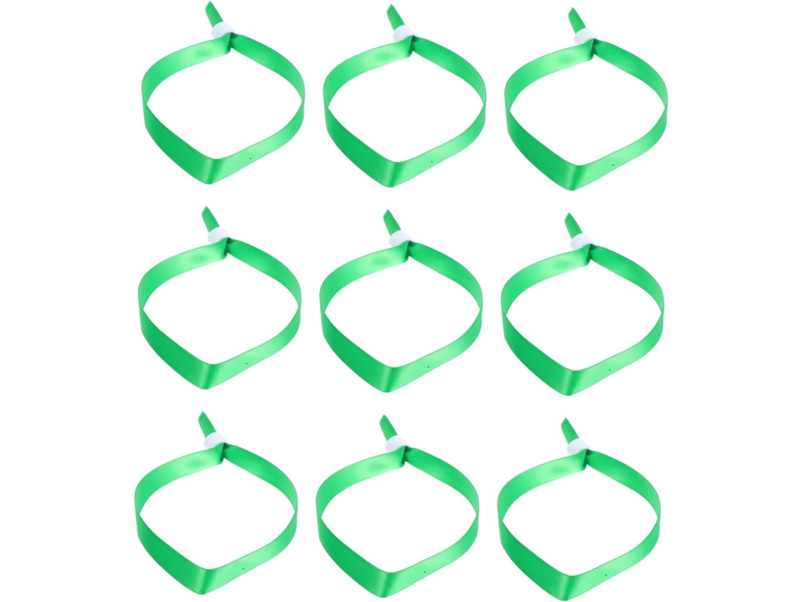Conjunto de 20 pulseiras de poliéster duráveis e coloridas para identificação em shows e festas, com design em branco.
