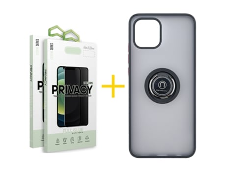 Conjunto De Películas De Ecrã Gel Ring Para Iphone 16 Pro Max Gandy Vidro Temperado Preto (2un)