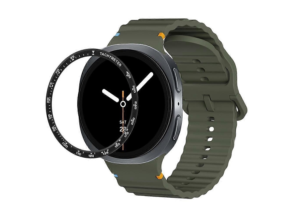 Pulseira De Silicone Com Aro Giratório E Fivela Colorida Com Costura Em Padrão Ondulado.