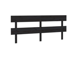 Cabeceira de Cama 204x3x81 Cm Pinho Maciço Preto MAISON EXCLUSIVE
