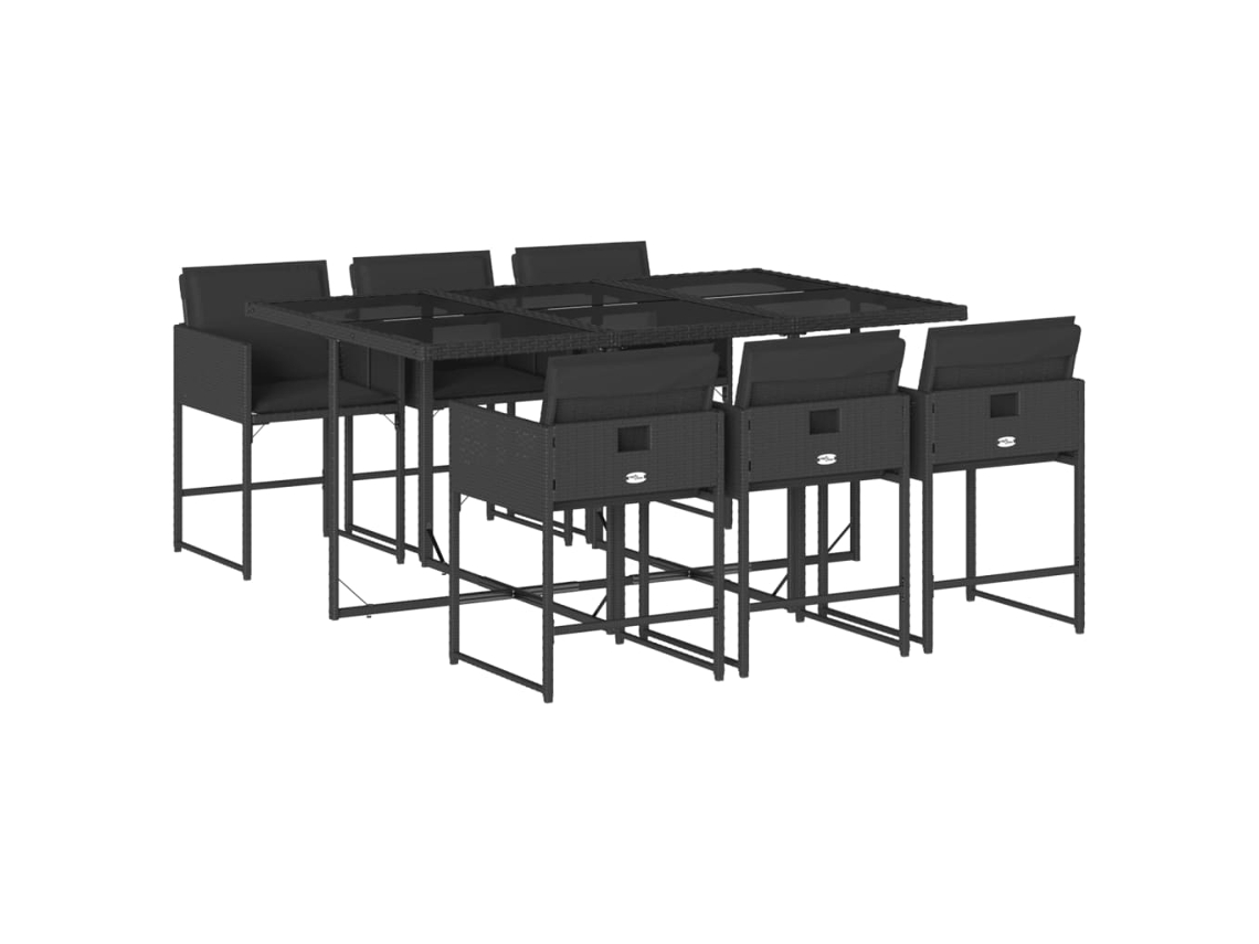 Garden Dining Set, Garden Dining Sets Vidaxl Preto Rattan / Vime (n/a)