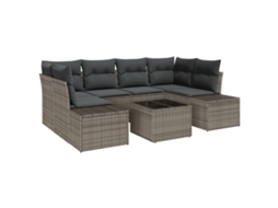 Conjunto 8 Conjunto De Sofás Para Exterior Vidaxl Cinzento Vime Pe (239 X 62 X 69 Cm)