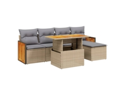Garden Sofa Set, Garden Sofa Sets Vidaxl Bege Rattan / Vime (n/a)