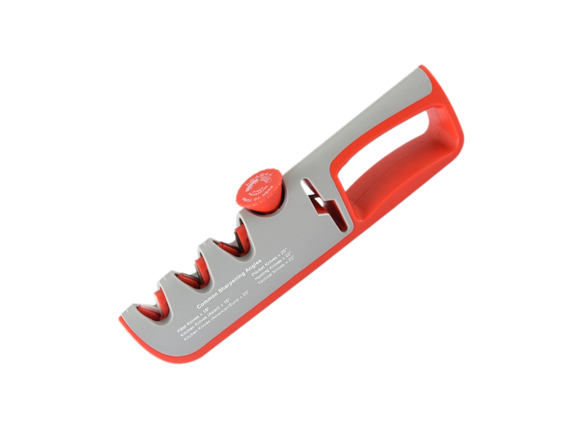 Afinador de Facas LAXISCREED 4 Etapas Manual Cinza Vermelho