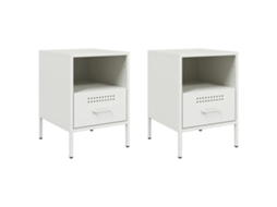 Bedside Cabinet, Bedside Cabinets Vidaxl Branco Aço (n/a)