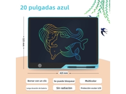 Quadro De Escrita Lcd (azul De 20 Polegadas), Ferramenta Para Escrita E Desenho Artístico, Brinquedo Educativo Para Crianças.