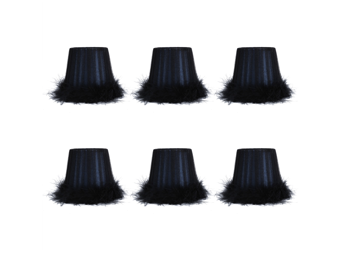 6pcs Abajur de Penas e Tecido Azul para Lustre Hotel Decoração Capa Protetora S/MARCA