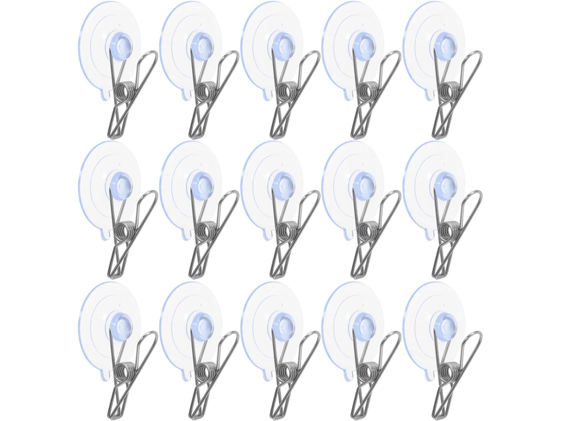 Healifty Conjunto De 30-clipes Ventosa Resistentes Em Aço Inoxidável Transparente Para Espelhos E Janelas, Design