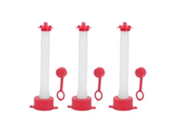 Kit de substituição de tampas de bico de combustível de plástico vermelho e branco para galões de gasolina, 3 peças.
