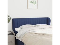 Vidaxl Cabeceira De Cama C/ Abas Tecido 147x23x78/88 Cm Azul