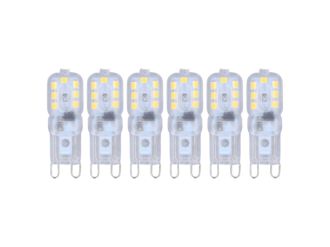 Lâmpada G9 Led regulável 3w 14 Leds luz natural proteção ocular 6pcs para lustres e lâmpadas de mesa