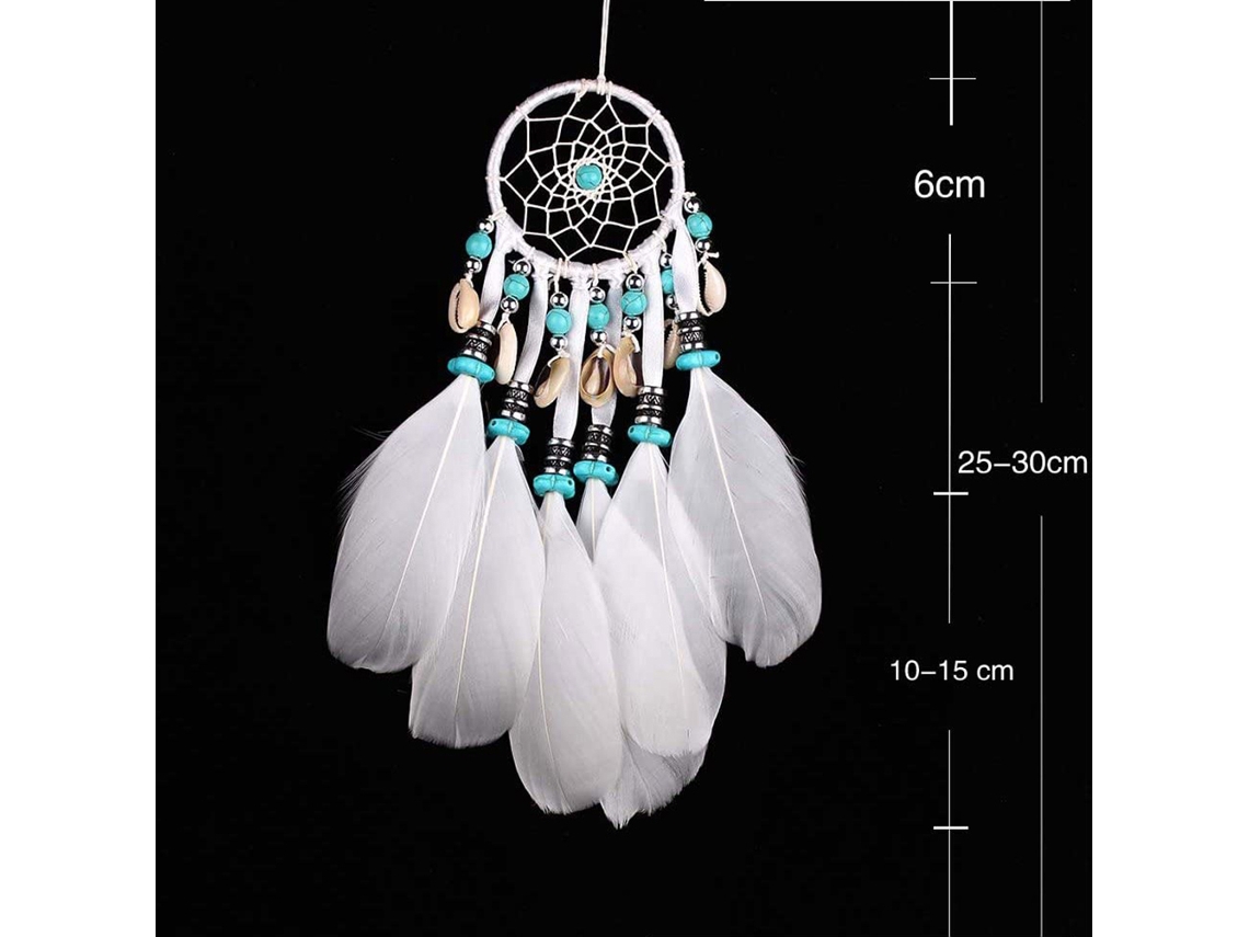 Caçador De Sonhos (elementos De Cabaça Turquesa + Pingente De Pena De Carro) Eoocoo