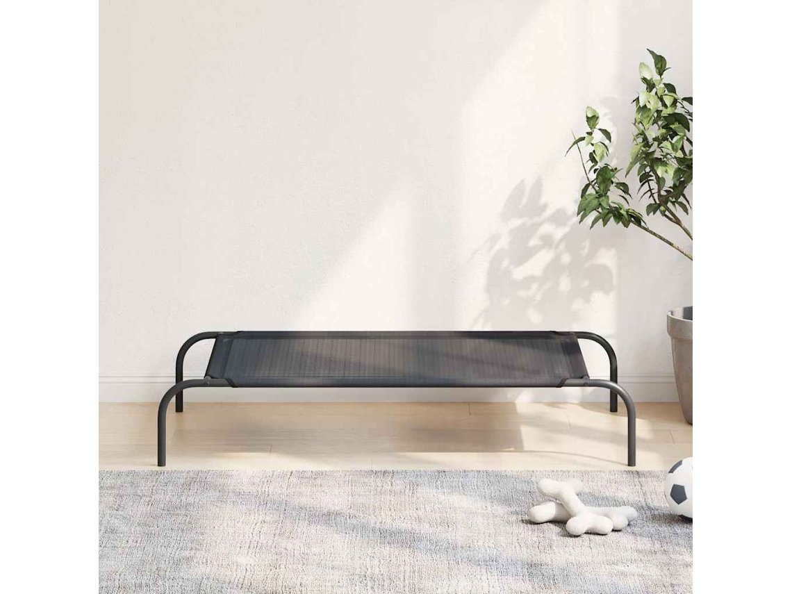 Vidaxl Cama Elevada Preto L Textilene