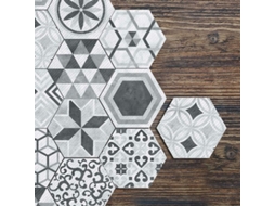 Autocolantes De Parede Hexagonais Estilo Industrial 200x230mm 10 Peças