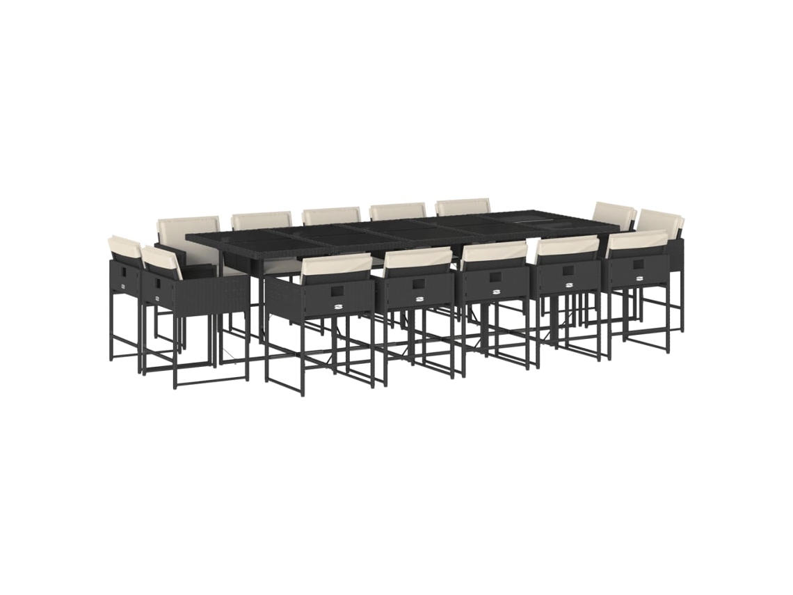 Garden Dining Set, Garden Dining Sets Vidaxl Preto Rattan / Vime (n/a)