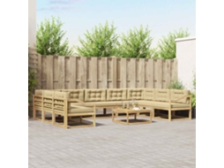 Vidaxl Conjunto De Sofás Para Exterior 10 Unid. Branco E Bege
