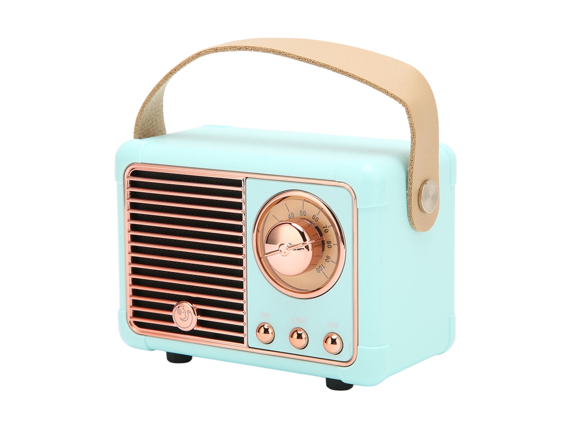 Altavoz Bluetooth Retro Vintage Portátil Com Hifi Estéreo Transmissão Rápida E Baixo Consumo De Energia Azul