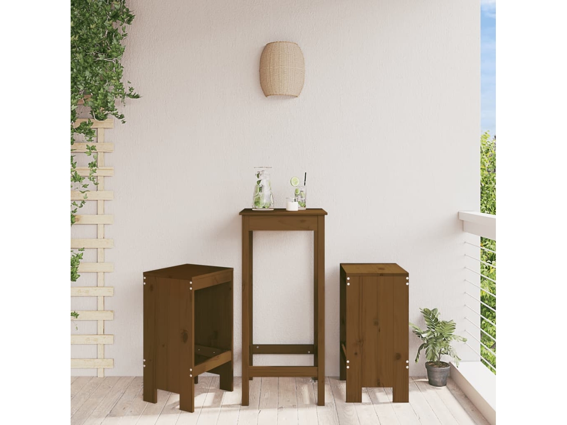 Vidaxl Bancos De Bar 2 Pcs 40x36x75 Cm Pinho Maciço Castanho-mel