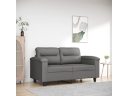Sofá De 2 Lugares 120 Cm Tecido De Microfibra Cinzento Escuro Lovely Home
