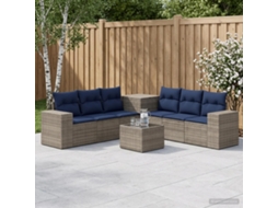 Vidaxl Conjunto De Sofás 8 Unid. Cinza E Azul Marinho