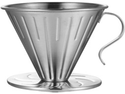 Coador De Café Em Aço Inoxidável Em Formato De V Com Alça Em Aço Inoxidável
