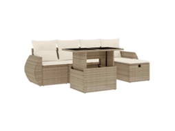 Garden Sofa Set, Garden Sofa Sets Vidaxl Bege Rattan / Vime (n/a)