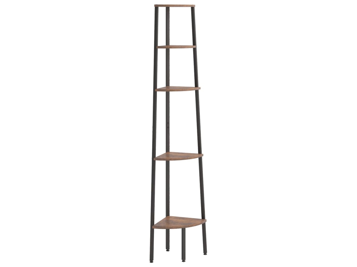 Prateleira Cantante 5 Prateleiras Castanho Escuro e Preto MAISON EXCLUSIVE (45,5x31,5x180 cm)