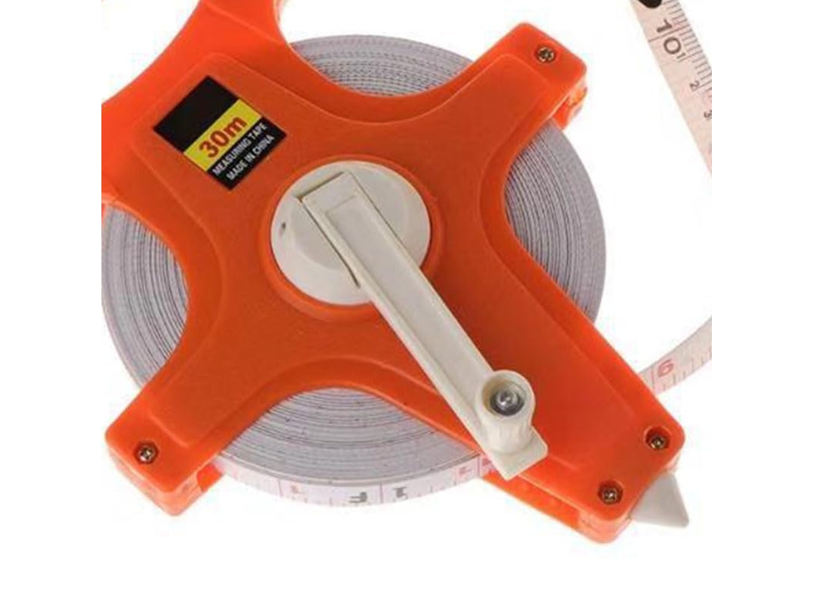 Fita Métrica de Fibra com Estrutura Plástica Portátil e Manivela para Canteiros de Obras. SFUSHOS