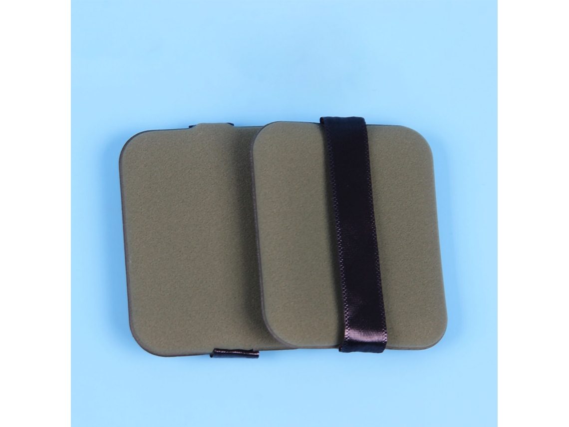 Esponja Doble Cara Para Maquillaje - Rectangular Verde Oscuro Con Potente Agarre Y Diseño De Correa