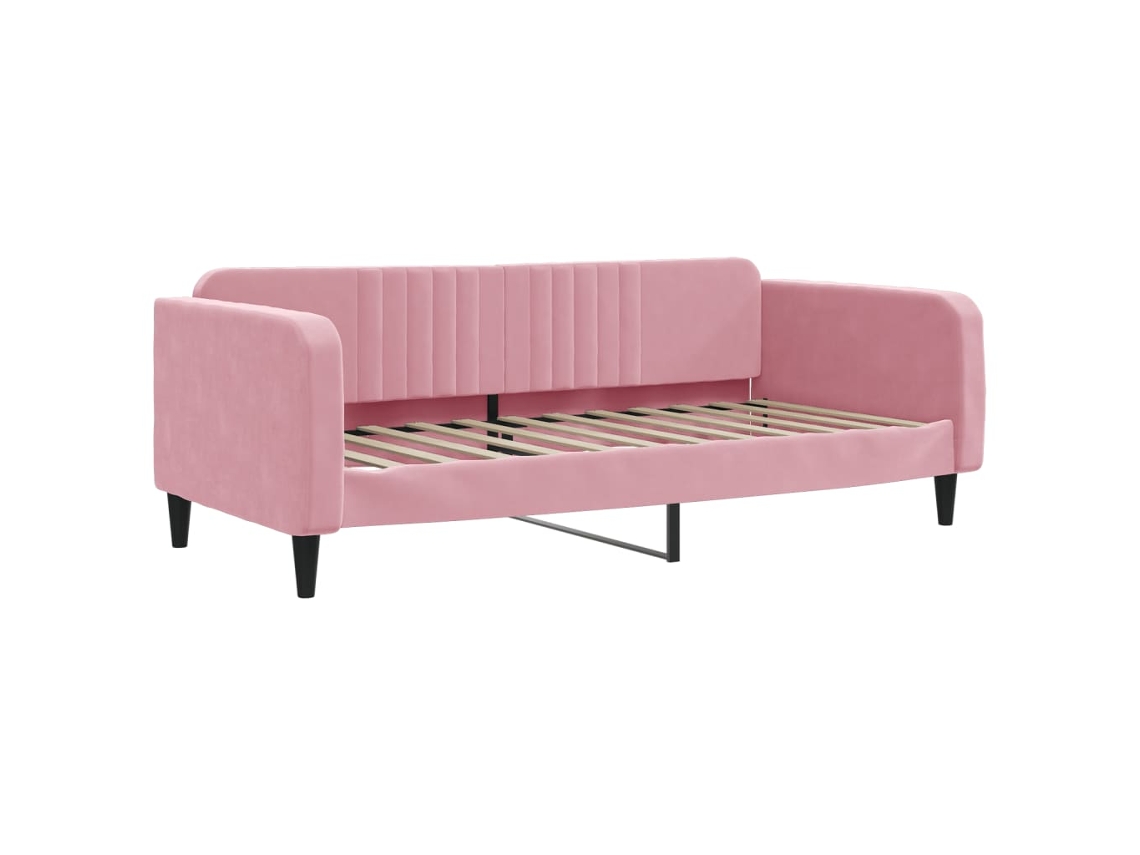 Vidaxl Sofá-cama 100x200 Cm Veludo Rosa