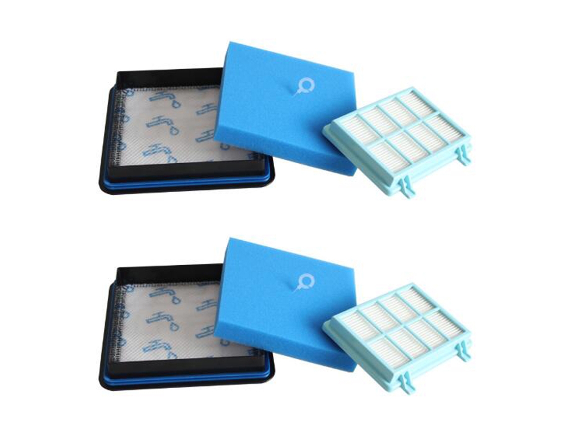 Pacote de 2 conjuntos de filtros para aspiradores Philips PowerPro Compact FC9331 FC9332 FC8010