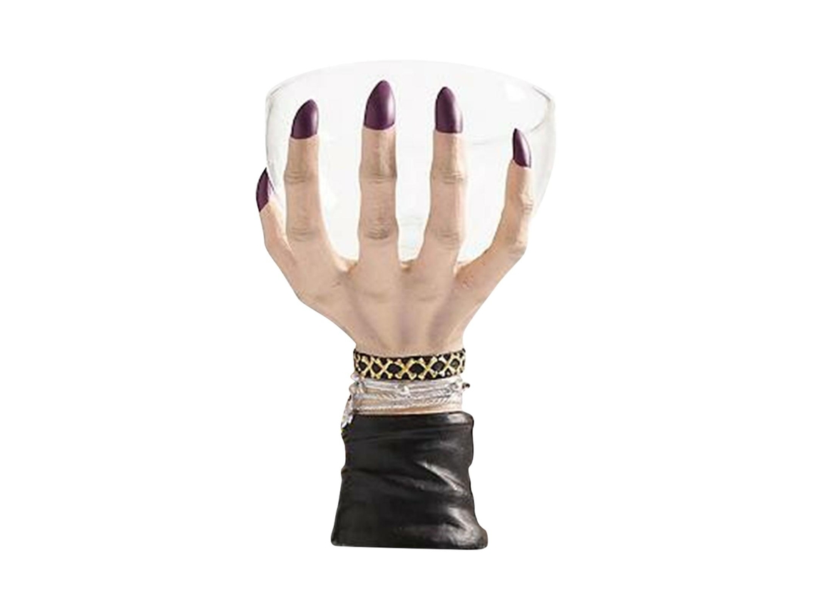 Suporte de Tigela de Lanche Halloween Mão de Bruxa Resina