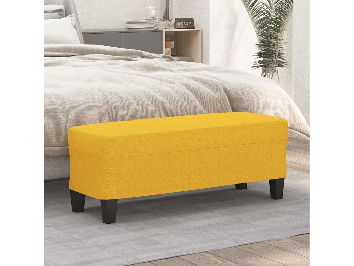 Bench, Benches Vidaxl Amarelo Tecido (100 X 35 X 41 Cm)
