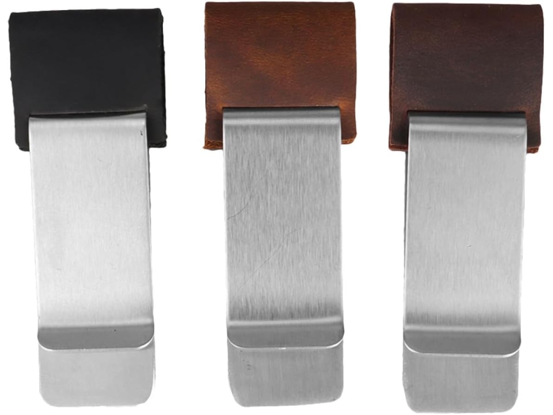 Porta-canetas moderno em aço inoxidável, conjunto de 3 peças, clipe funcional e durável para decoração escolar, ideal para escolas.