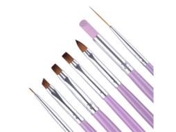Conjunto 7 Pincéis Unhas Arte, Adaptable Manicure Profissional, Cerdas Precisas. STELASPLEN