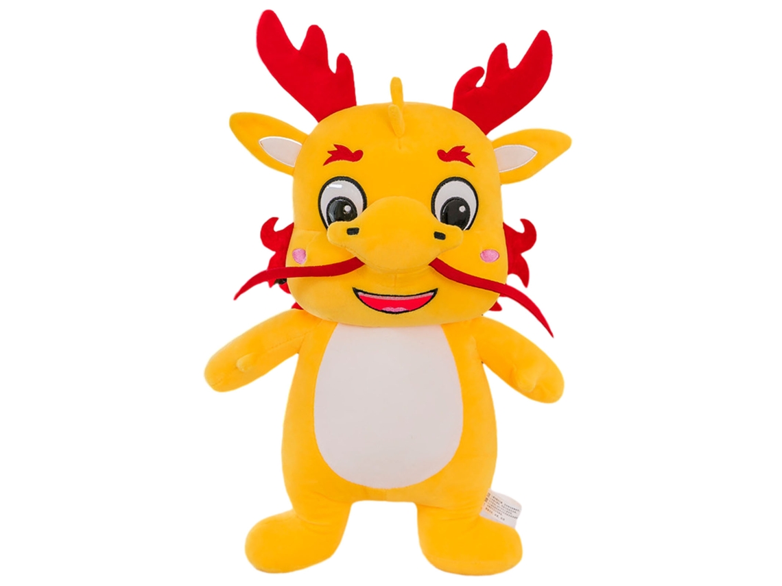 Laxiscreed Boneco Mascote Dragão Do Ano Novo Amarelo De 70cm, Pequeno E Atraente