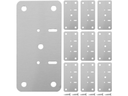 Artibetter Conjunto De 10-placas Reparo Para Dobradiças Portas Armário Com Base Fixação E Montagem Em Aço Inoxidável 0